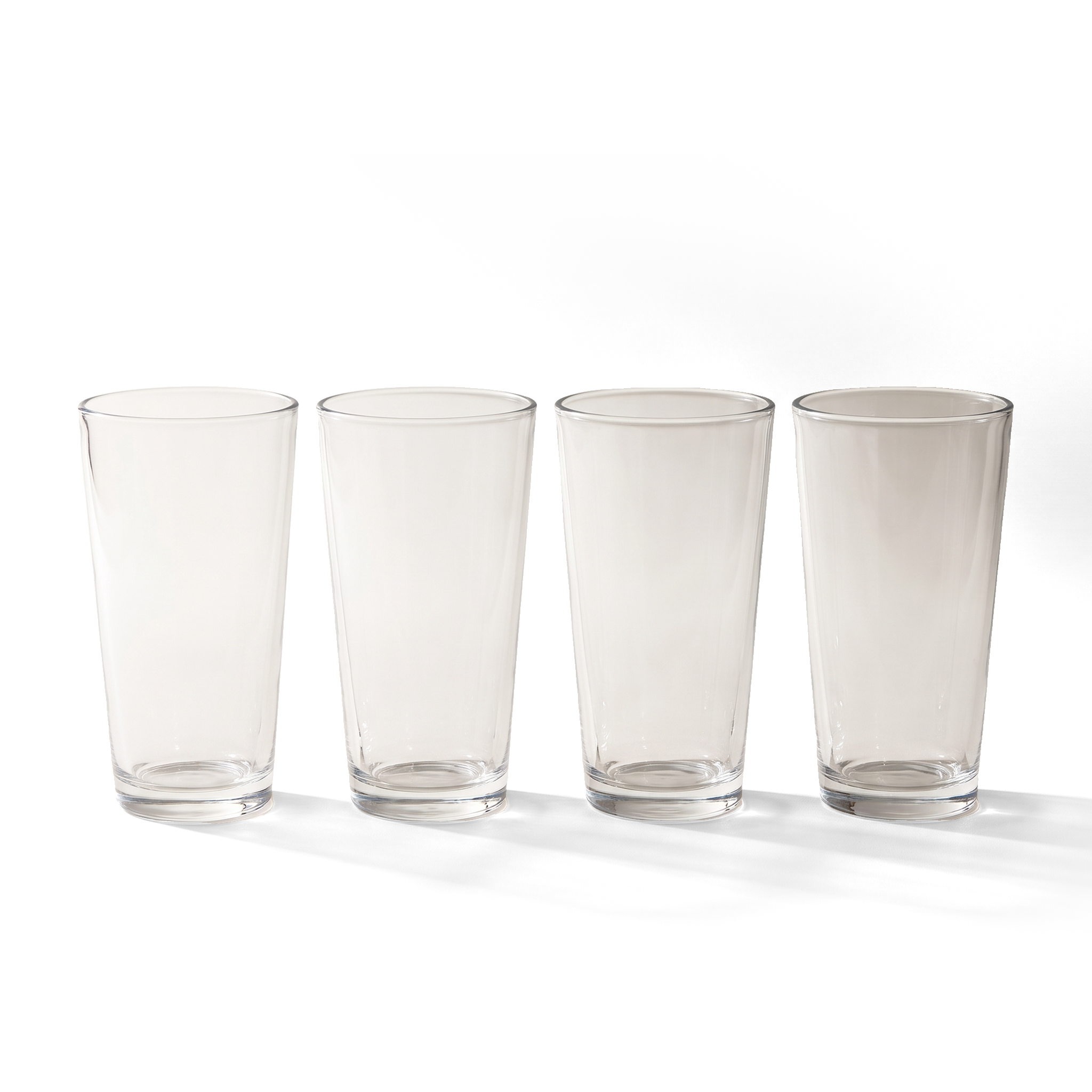 JS Gourmet Verres empilables à rebord fin en borosilicate, Lot de 4 - Highball, 460 ml - Simple Boutique