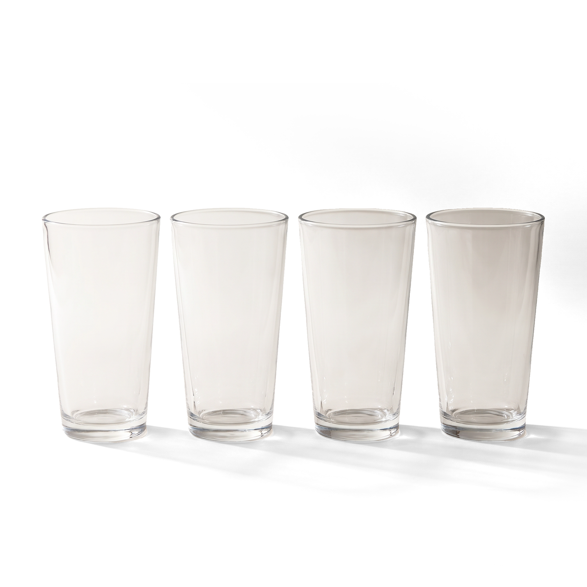 JS Gourmet Verres empilables à rebord fin en borosilicate, Lot de 4 - Highball, 460 ml - Simple Boutique