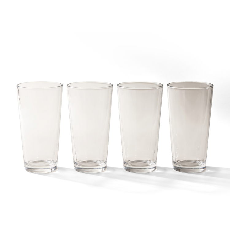 JS Gourmet Verres empilables à rebord fin en borosilicate, Lot de 4 - Highball, 460 ml - Simple Boutique