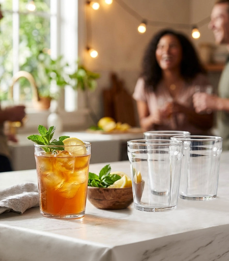 JS Gourmet Verres empilables en borosilicate à bord fin, Lot de 4 - Ancien modèle, 325 ml - Simple Boutique