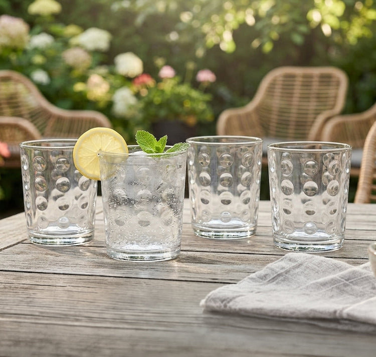 JS Gourmet Verres gobelets 380 ml, lot de 4 - Motif bulles - Simple Boutique