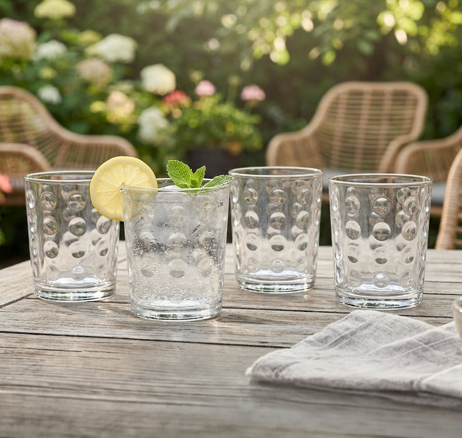 JS Gourmet Verres gobelets 380 ml, lot de 4 - Motif bulles - Simple Boutique