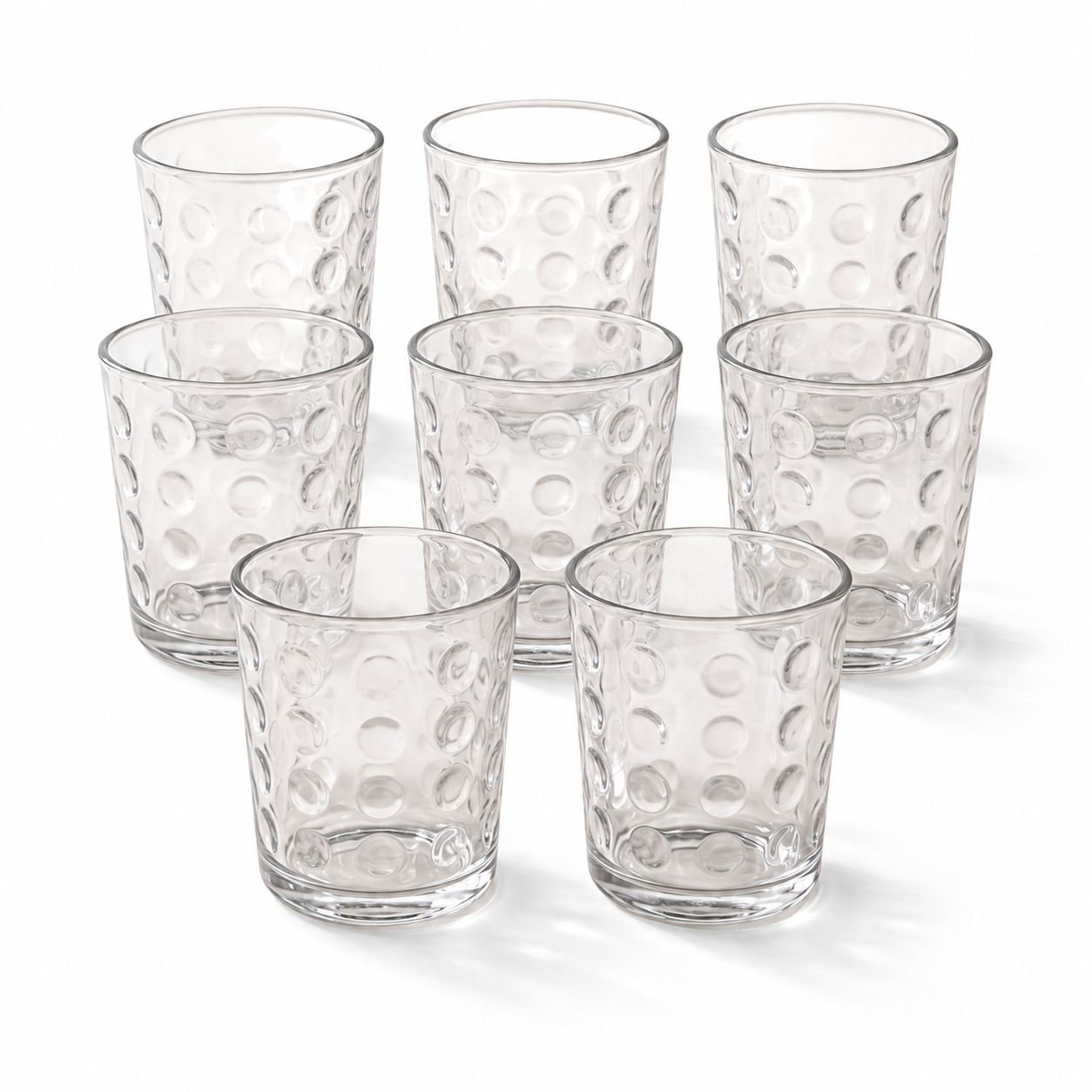 Verres gobelets 380 ml, lot de 8 - Motif bulles