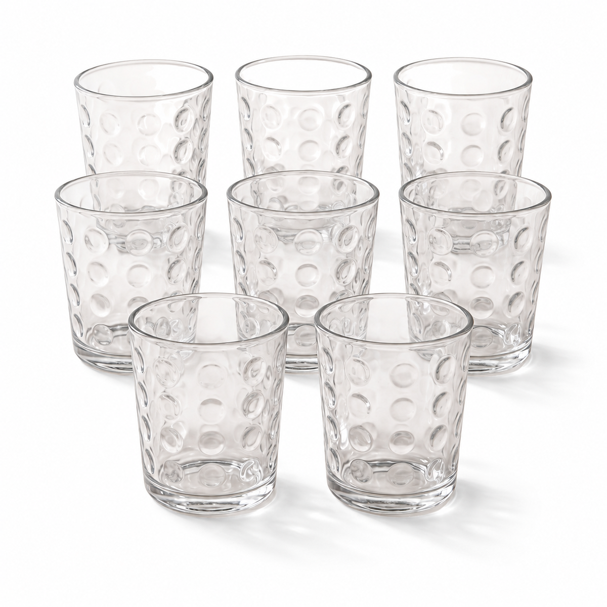 Verres gobelets 380 ml, lot de 8 - Motif bulles