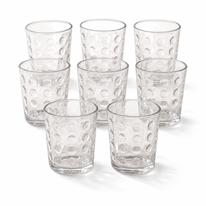 Verres gobelets 380 ml, lot de 8 - Motif bulles