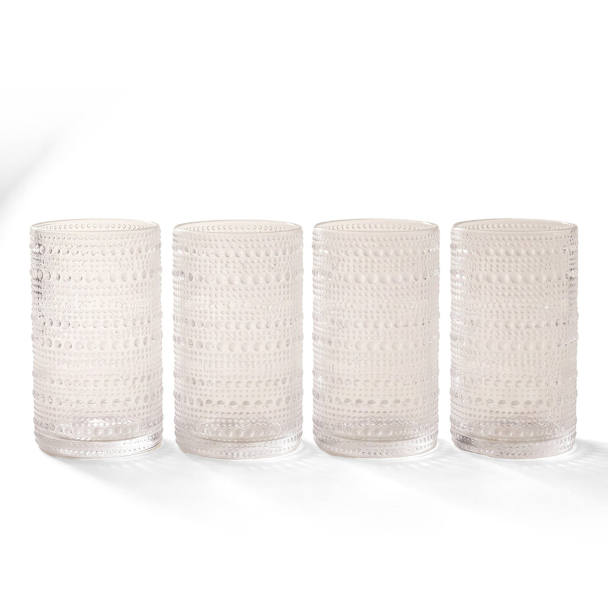 JS Gourmet Verres vintage à motif hobnail en relief — Ensemble de 4, 410 ml - Simple Boutique