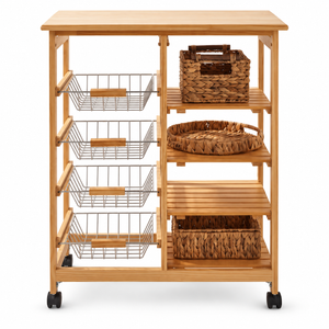 JS Maison Desserte et plan de travail Pinewood avec plateau en céramique - Simple Boutique