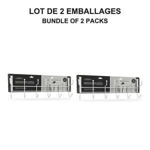 JS Maison Patère à 6 crochets à suspendre à la porte - Blanc - Lot de 2 - emballage - Simple Boutique