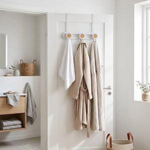 JS Maison Patère de porte à 3 crochets - Blanc mat - Lot de 2 - Simple Boutique