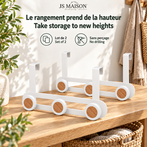 JS Maison Patère de porte à 3 crochets - Blanc mat - Lot de 2 - Simple Boutique