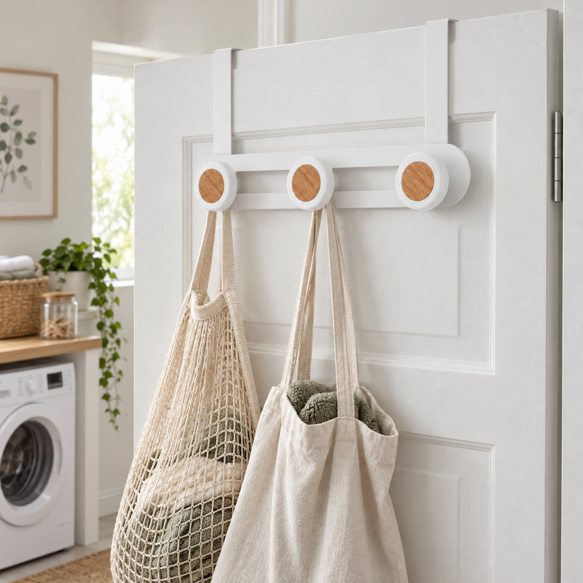 JS Maison Patère de porte à 3 crochets - Blanc mat - Lot de 2 - Simple Boutique