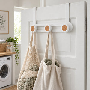 JS Maison Patère de porte à 3 crochets - Blanc mat - Lot de 2 - Simple Boutique