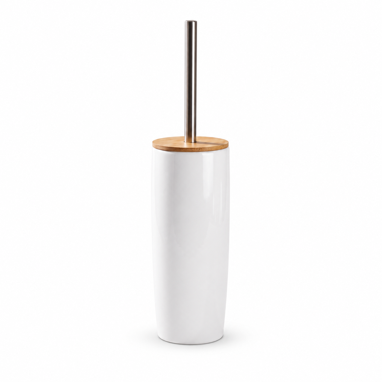 JS Maison Porte-brosse WC en dolomite émaillée blanche - Simple Boutique
