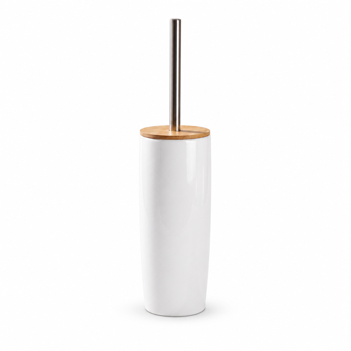 JS Maison Porte-brosse WC en dolomite émaillée blanche - Simple Boutique