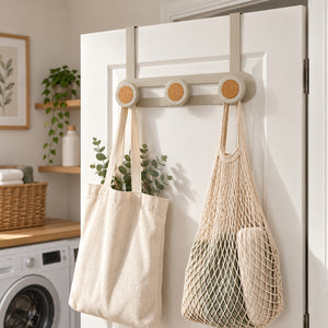 JS Maison Porte-manteau 3 patères à suspendre à la porte - Beige mat - Lot de 2 - Simple Boutique