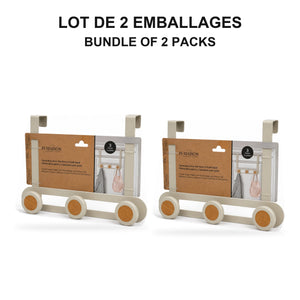 JS Maison Porte-manteau 3 patères à suspendre à la porte - Beige mat - Lot de 2 - emballage - Simple Boutique