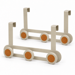 JS Maison Porte-manteau 3 patères à suspendre à la porte - Beige mat - Lot de 2 - Simple Boutique