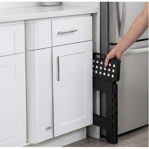 JS Maison Tabouret pliant en plastique de 9 po - Noir - Lot de 2 - Simple Boutique