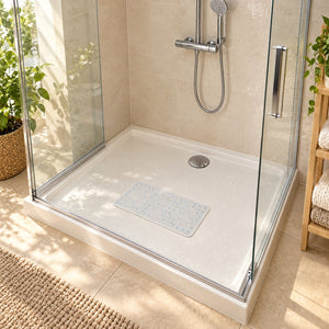 JS Maison Tapis de bain antidérapant en PVC avec ventouses - Lot de 2 - Simple Boutique