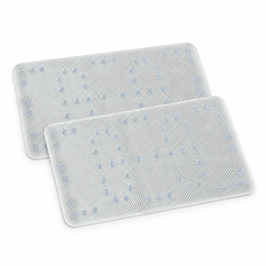 JS Maison Tapis de bain antidérapant en PVC avec ventouses - Lot de 2 - Simple Boutique