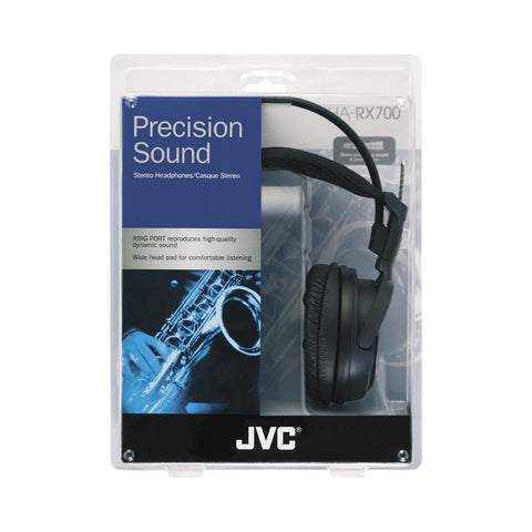 JVC - Casque d'écoute Filaire, Cordon de 3.5m, Adapteur 6.3mm Inclus, Noir