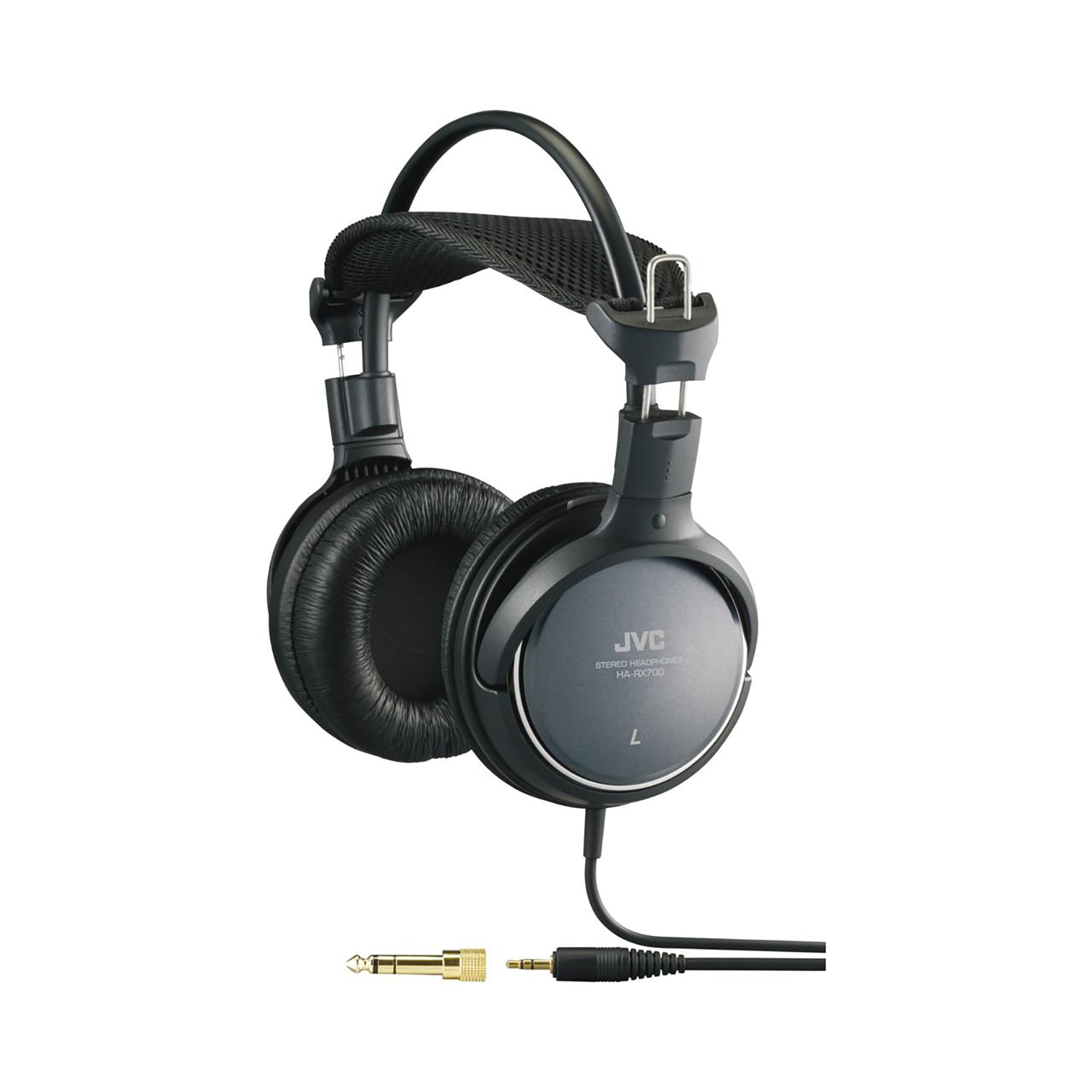 JVC - Casque d'écoute Filaire, Cordon de 3.5m, Adapteur 6.3mm Inclus, Noir - Simple Boutique