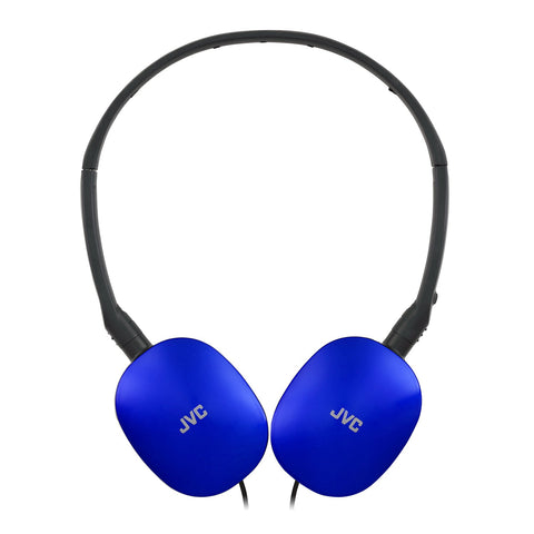 JVC - Casque d'écoute Filaire FLATS, Léger et Pliable avec Microphone et Télécommande Intégré, Bleu