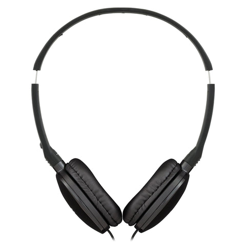 JVC - Casque d'écoute Filaire FLATS, Léger et Pliable avec Microphone et Télécommande Intégré, Noir