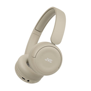 JVC - Casque d'écoute Sans-Fil Bluetooth 5.4, Autonomie de 50 Heures, Pliable avec Microphone Intégré, Beige - Simple Boutique