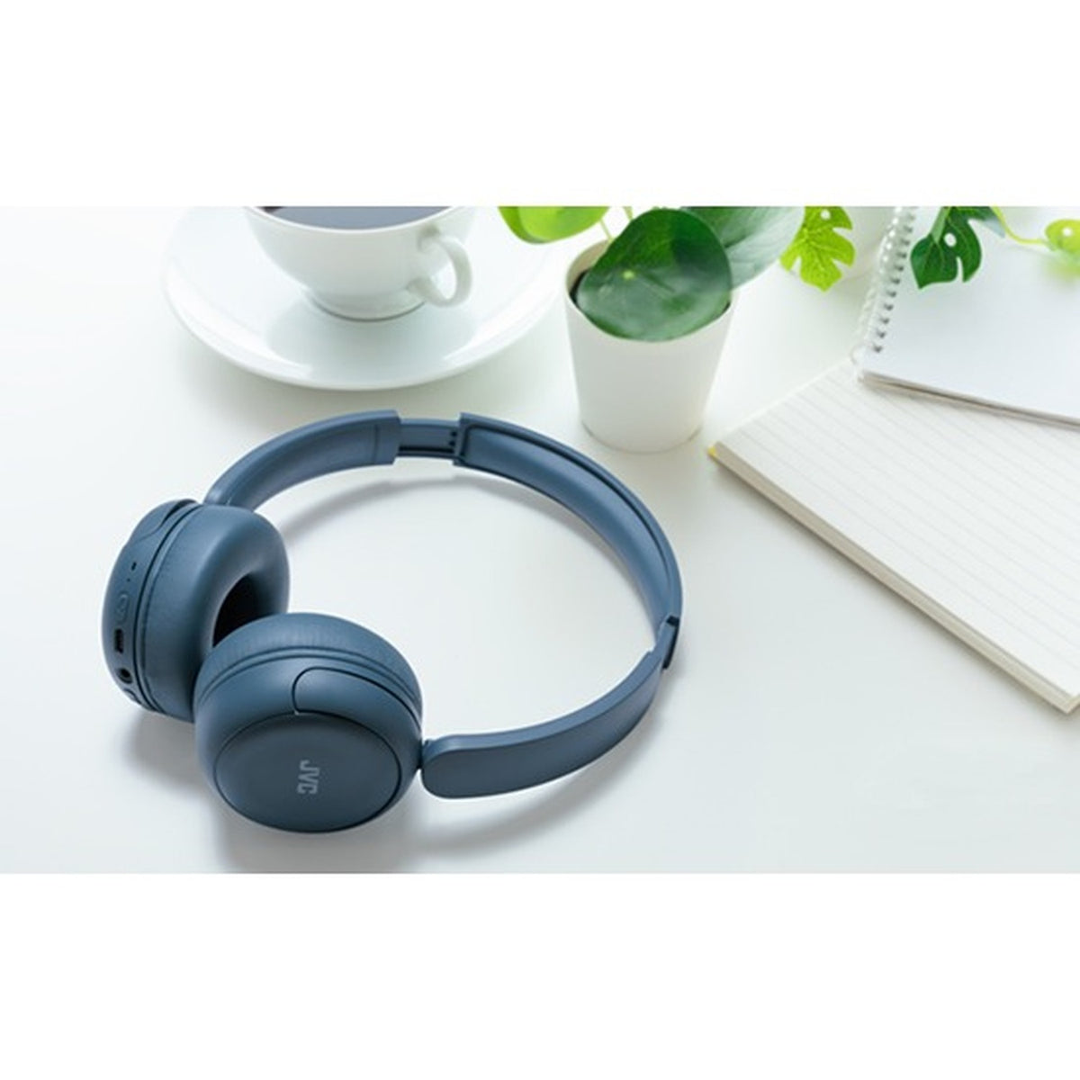 JVC - Casque d'écoute Sans-Fil Bluetooth 5.4, Autonomie de 50 Heures, Pliable avec Microphone Intégré, Bleu - Simple Boutique
