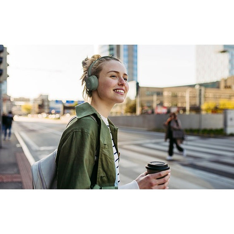 JVC - Casque d'écoute Sans-Fil Bluetooth 5.4, Autonomie de 50 Heures, Pliable avec Microphone Intégré, Kaki - Simple Boutique