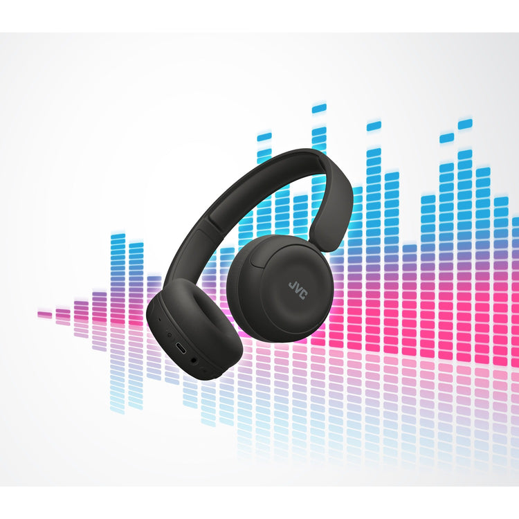 JVC - Casque d'écoute Sans-Fil Bluetooth 5.4, Autonomie de 50 Heures, Pliable avec Microphone Intégré, Noir - Simple Boutique