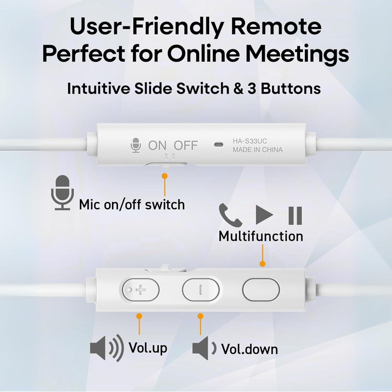 JVC - Casque filaire USB-C avec micro – Léger, confortable, pliable, Blanc - HA-S33UC-W - Simple Boutique