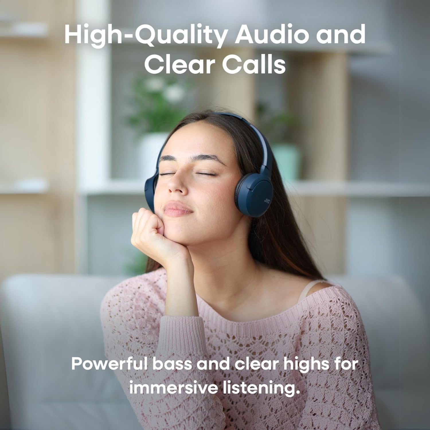 JVC - Casque filaire USB-C avec micro – Léger, confortable, pliable, Bleu - HA-S33UC-A - Simple Boutique