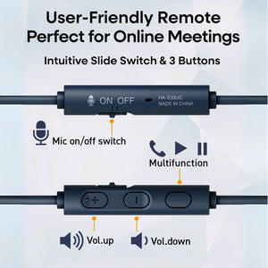 JVC - Casque filaire USB-C avec micro – Léger, confortable, pliable, Bleu - HA-S33UC-A - Simple Boutique