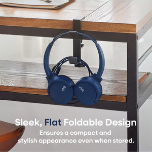 JVC - Casque filaire USB-C avec micro – Léger, confortable, pliable, Bleu - HA-S33UC-A - Simple Boutique