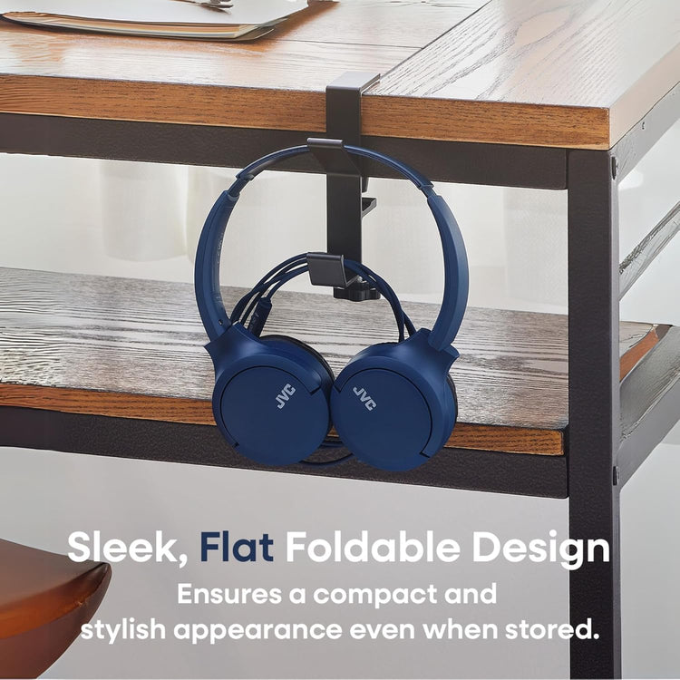 JVC - Casque filaire USB-C avec micro – Léger, confortable, pliable, Bleu - HA-S33UC-A - Simple Boutique