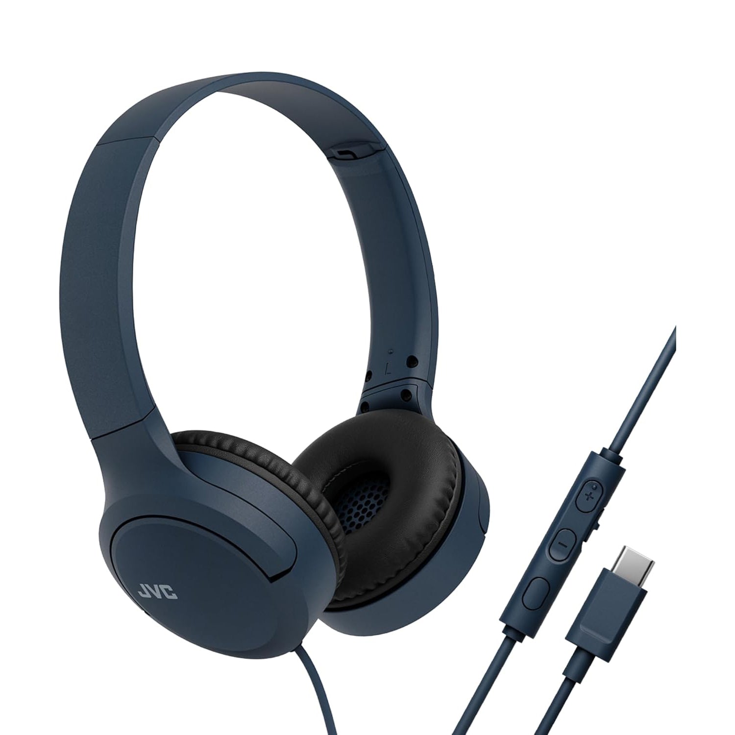 JVC - Casque filaire USB-C avec micro – Léger, confortable, pliable, Bleu - HA-S33UC-A - Simple Boutique