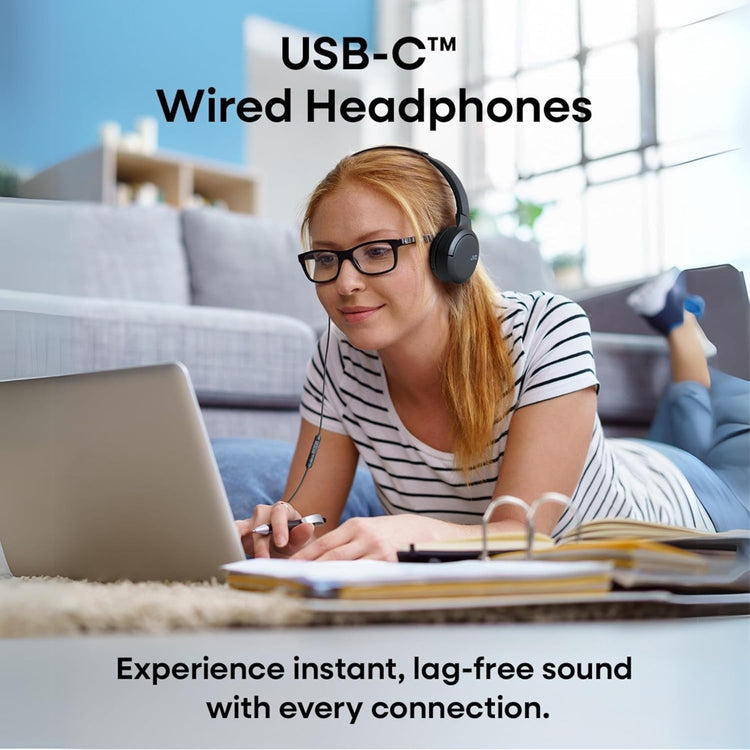 JVC - Casque filaire USB-C avec micro – Léger, confortable, pliable, Noir - HA-S33UC-B - Simple Boutique