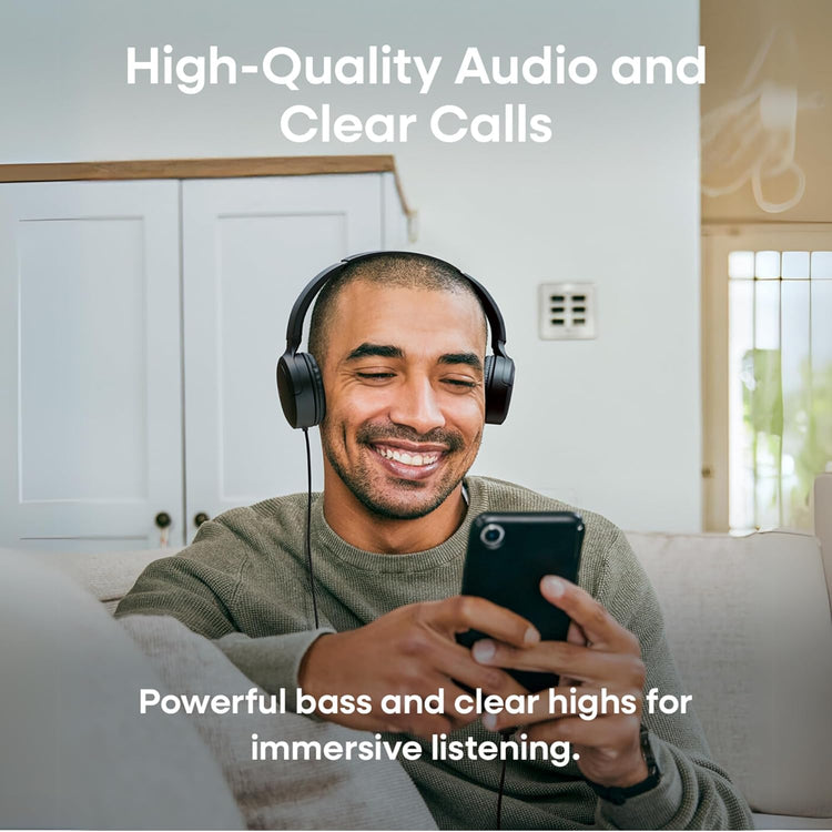 JVC - Casque filaire USB-C avec micro – Léger, confortable, pliable, Noir - HA-S33UC-B - Simple Boutique