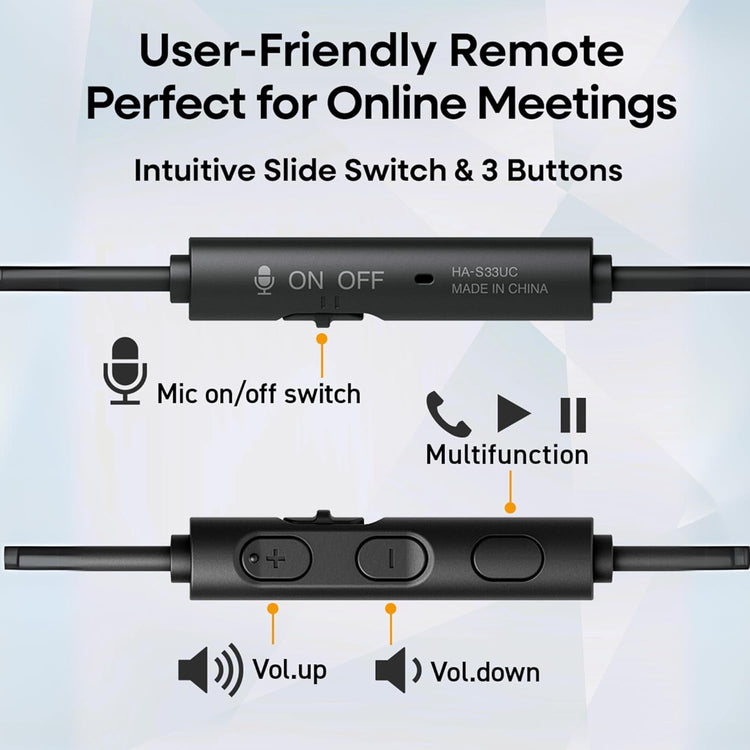 JVC - Casque filaire USB-C avec micro – Léger, confortable, pliable, Noir - HA-S33UC-B - Simple Boutique