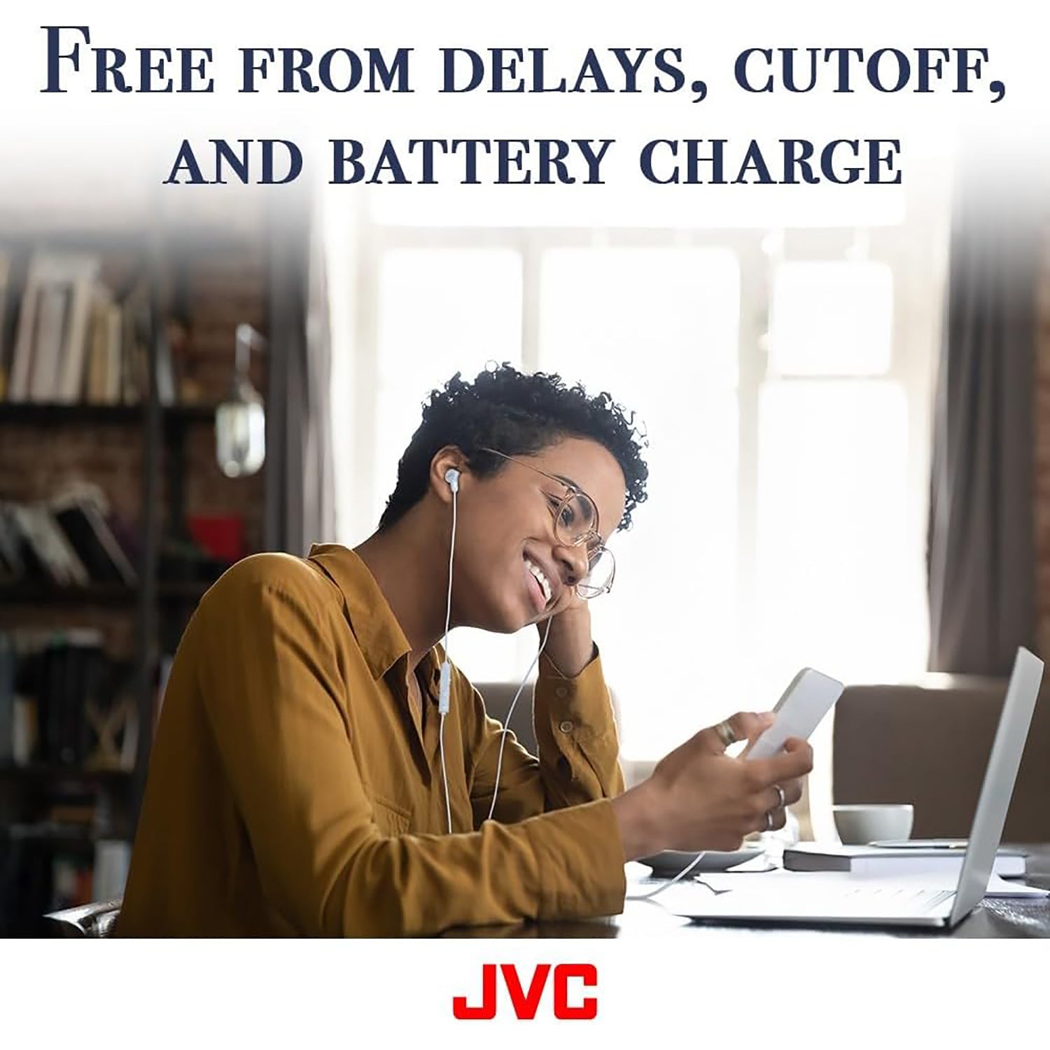 JVC - Écouteurs Intra-Auriculaire Filaires, USB-C, Haute Résolution, Microphone Intégré, Bleu - Simple Boutique