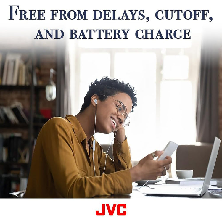 JVC - Écouteurs Intra-Auriculaire Filaires, USB-C, Haute Résolution, Microphone Intégré, Bleu - Simple Boutique
