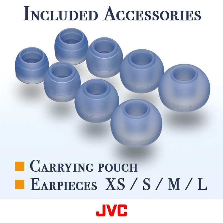 JVC - Écouteurs Intra-Auriculaire Filaires, USB-C, Haute Résolution, Microphone Intégré, Bleu - Simple Boutique