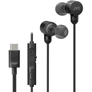 JVC - Écouteurs Intra-Auriculaire Filaires, USB-C, Haute Résolution, Microphone Intégré, Noir - Simple Boutique