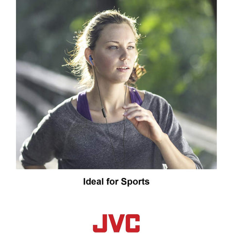 JVC - Écouteurs Intra-Auriculaire Gumy Sport avec Microphone et Télécommande Intégré, Bleu