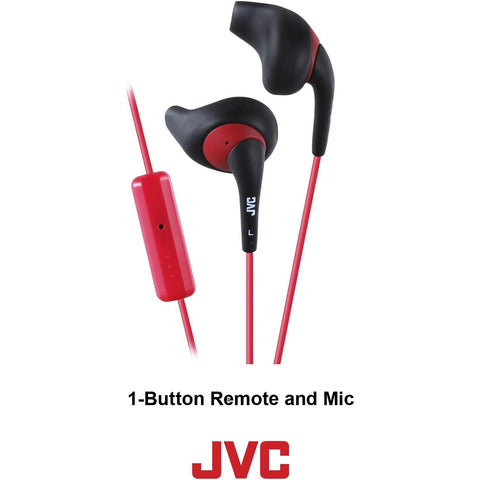 JVC - Écouteurs Intra-Auriculaire Gumy Sport avec Microphone et Télécommande Intégré, Noir