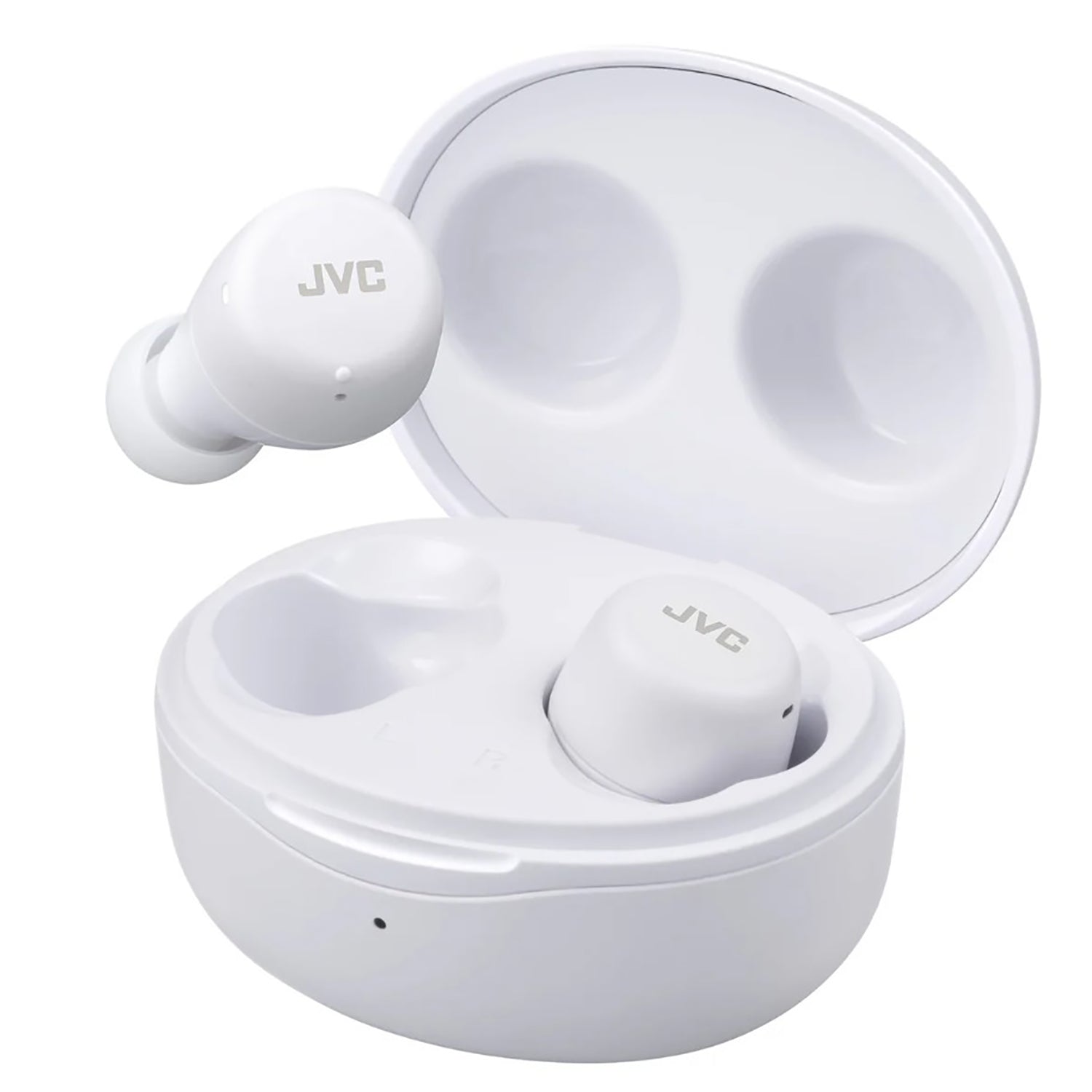JVC - Écouteurs Intra-Auriculaires Sans-Fil Gumy Avec Boitier de Recharge et Microphone Intégré, Blanc - Simple Boutique
