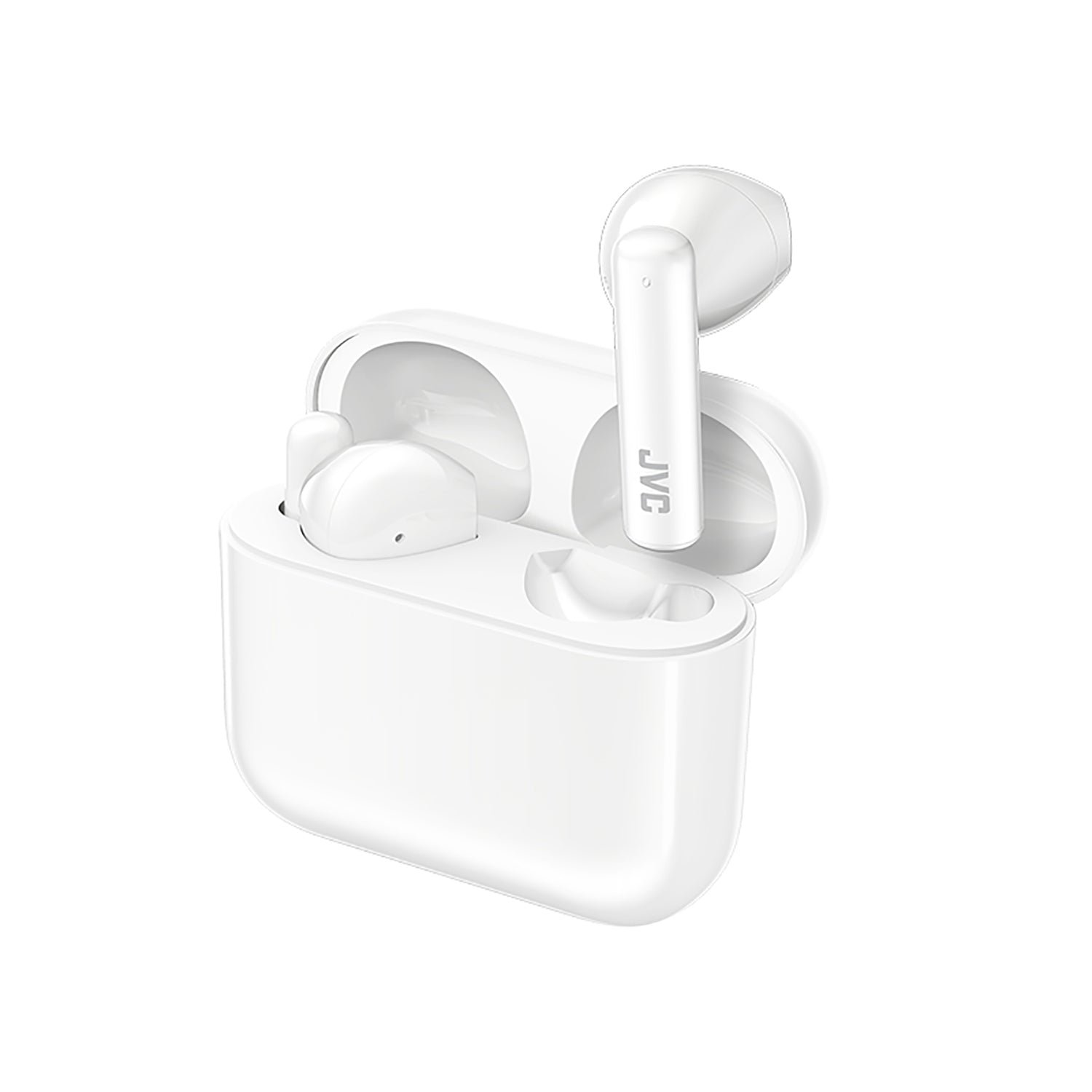 JVC - Écouteurs Intra-Auriculaires Sans-Fil avec Boitier de Recharge et Microphone Intégré, Blanc - Simple Boutique
