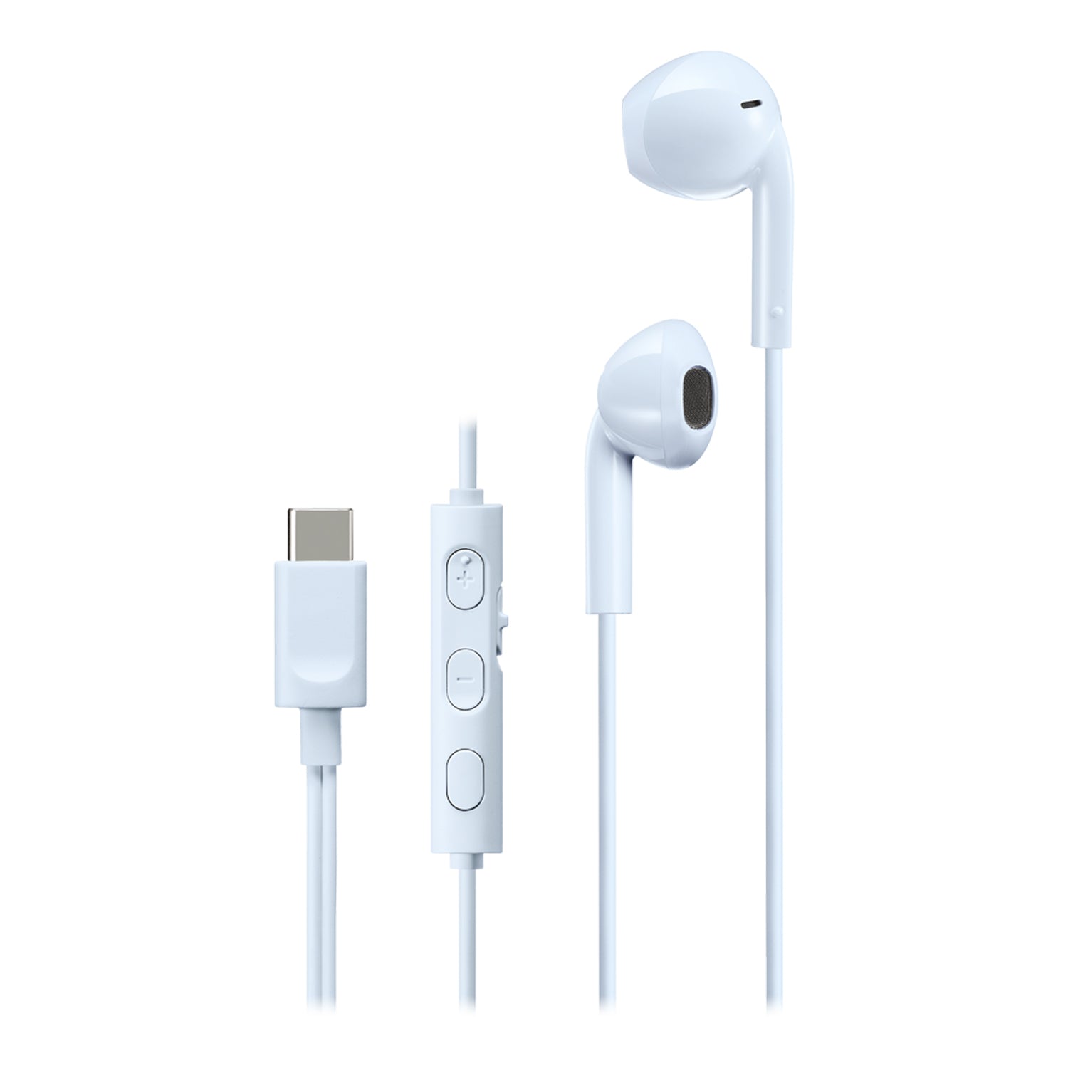 JVC - Écouteurs Intra-Auriculaires USB Type-C avec Microphone et Télécommande Intégré, Bleu Pâle - Simple Boutique
